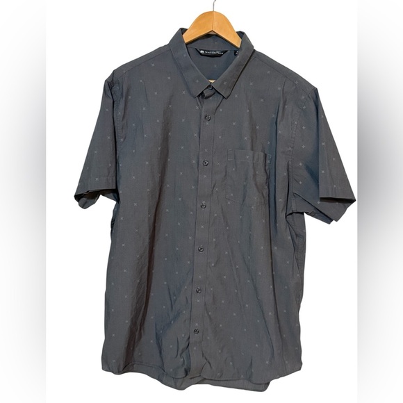 Travis Mathew Men's XL Grey Short Sleeve Button Down Cotton Shirt - Picture 1 of 3